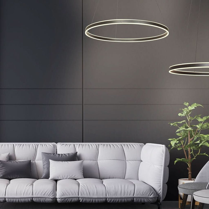Suspension Anneau Noir Contemporain | Anir