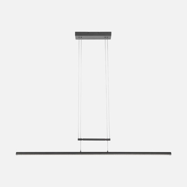 Suspension barre led linéaire noire, 114,5 cm à variateur tactile pour salle à manger | Linéo