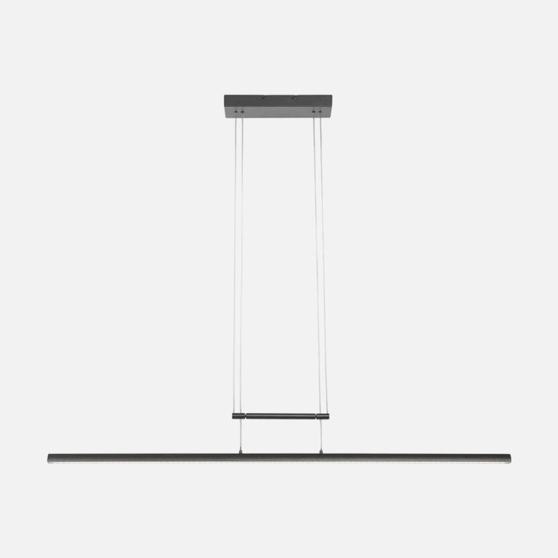 Suspension barre led linéaire noire, 114,5 cm à variateur tactile pour salle à manger | Linéo