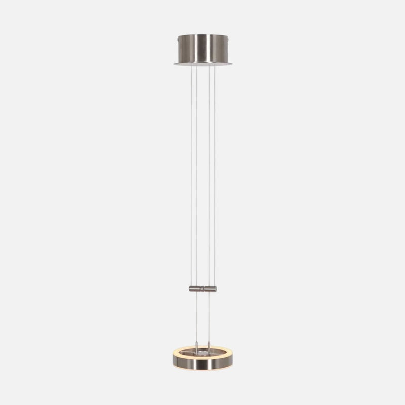 Hängeleuchte Piola LED-Ring, gebürsteter Stahl, Ø 15 cm, verstellbar, Esszimmer | 3500ST