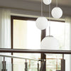 Suspension Design Acier Globes Blancs | Hory