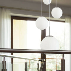 Suspension Design Acier Globes Blancs | Hory