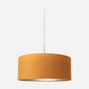 Suspension dorée, abat-jour velours Ø 50 cm réglable, salon | Doréa