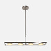 Suspension îlot cuisine acier brossé, 4 disques LED à variateur 90 cm | Soleil