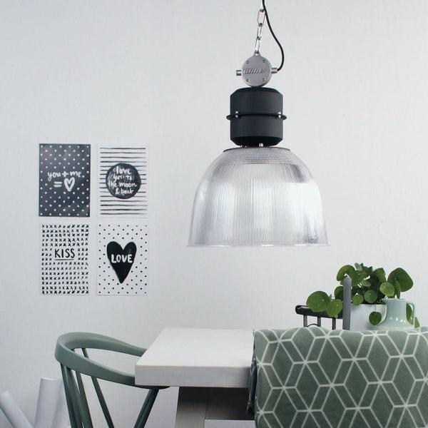 Suspension Industrielle Noir Transparent | Oaro