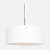Suspension lin blanc, abat-jour tambour Ø 50 cm, salon | Lina
