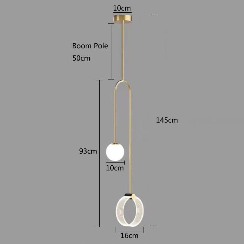 Suspension Moderne pour Chambre | Luminosité Élégante - Designix Suspension luminaire Doré Blanc Froid (6000K)