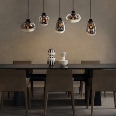 Suspension Noire Élégante 5 Lumières | Uory