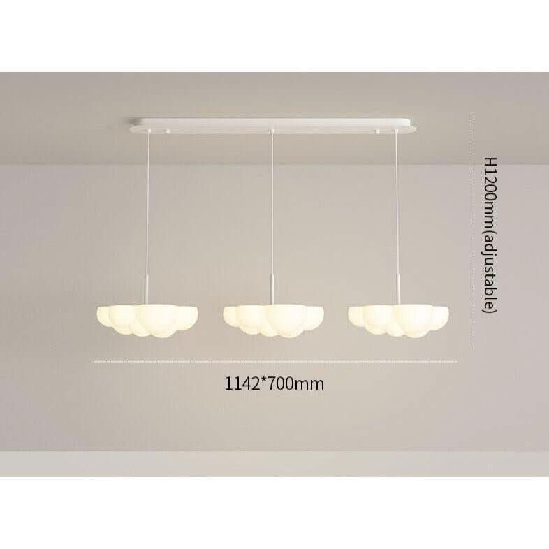 Suspension Nuage | Nuance Céleste - Designix Suspension luminaire 3 Lumières en Long | 30W