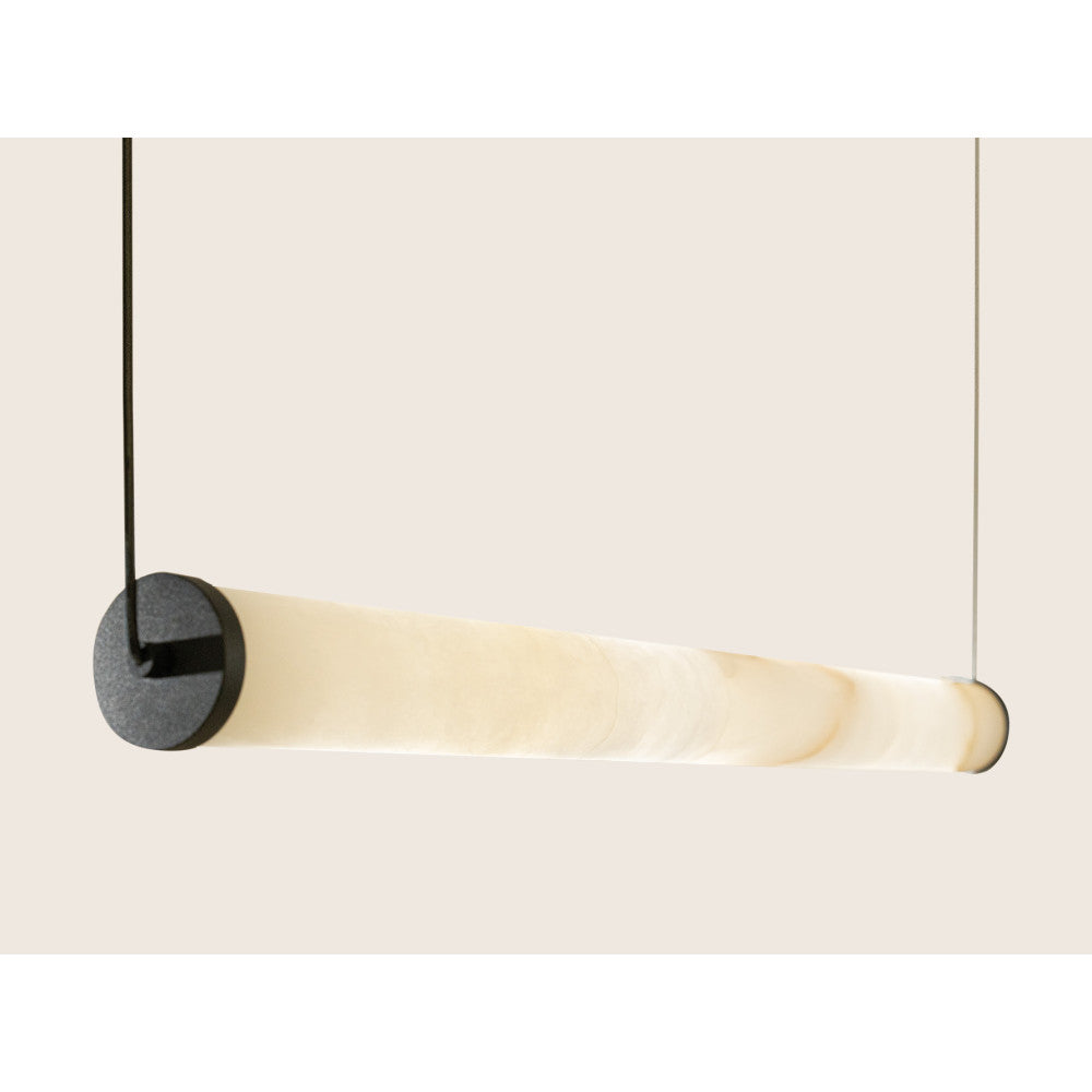Suspension ZAMBELIS 23W Dimmable DESIGN Albatre Blanc et Noir Sable 2539