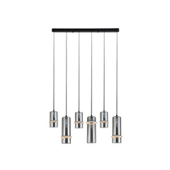 Suspension ZAMBELIS 26W Dimmable DESIGN Verre Fume et Noir Mat 2537