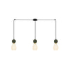 Suspension ZAMBELIS 3xE14 DESIGN Noir Mat et Vert Sans Source FS