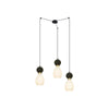 Suspension ZAMBELIS 3xE14 DESIGN Noir Sable et Noir Marbre Sans Source 23245