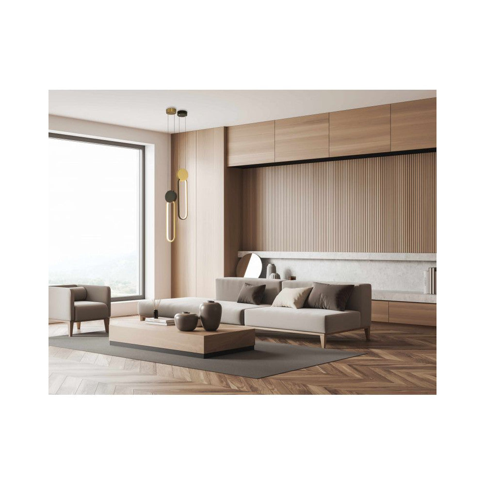 Suspension ZAMBELIS D100 13W Dimmable DESIGN Dore et Noir Mat 23100