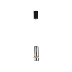 Suspension ZAMBELIS D110 6W Dimmable DESIGN Noir Verre Fume et Noir Sable 2533