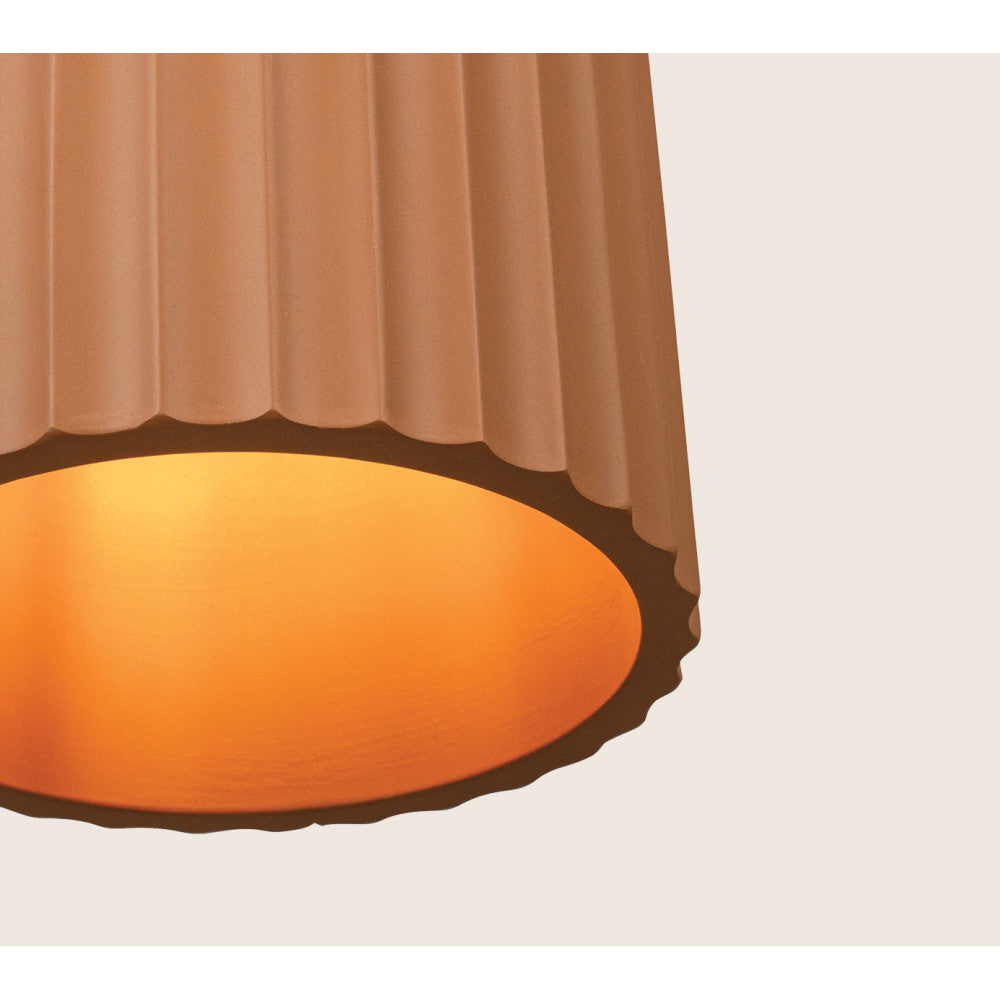 Suspension ZAMBELIS D150 E27 DESIGN Terracotta et Noir Sans Source 2596