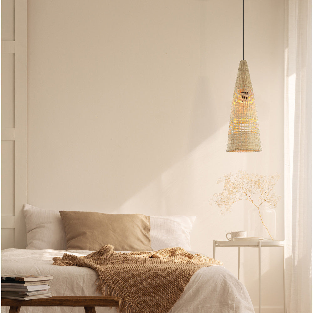Suspension ZAMBELIS D230 E27 DESIGN Bambou Sans Source 20154