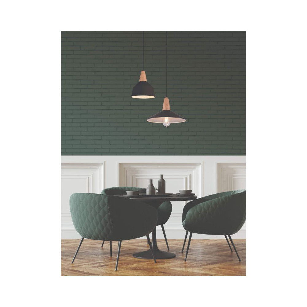 Suspension ZAMBELIS D230 E27 DESIGN Noir Mat Sans Source 180088