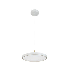 Suspension ZAMBELIS D400 17W Dimmable DESIGN Blanc Mat et Laiton Brosse 25146