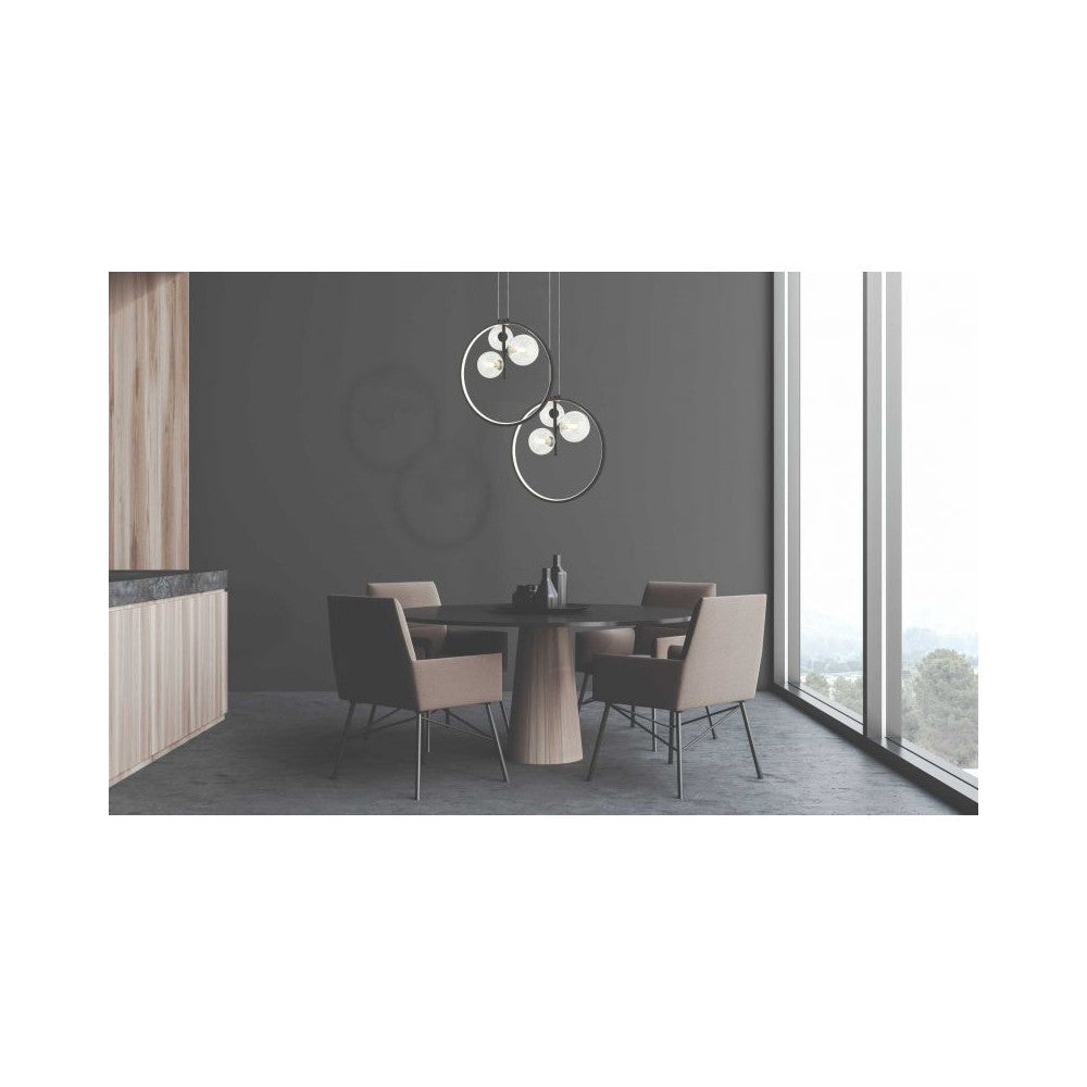 Suspension ZAMBELIS D400 20W+3xG9 DESIGN Noir Sable Sans Source 22064