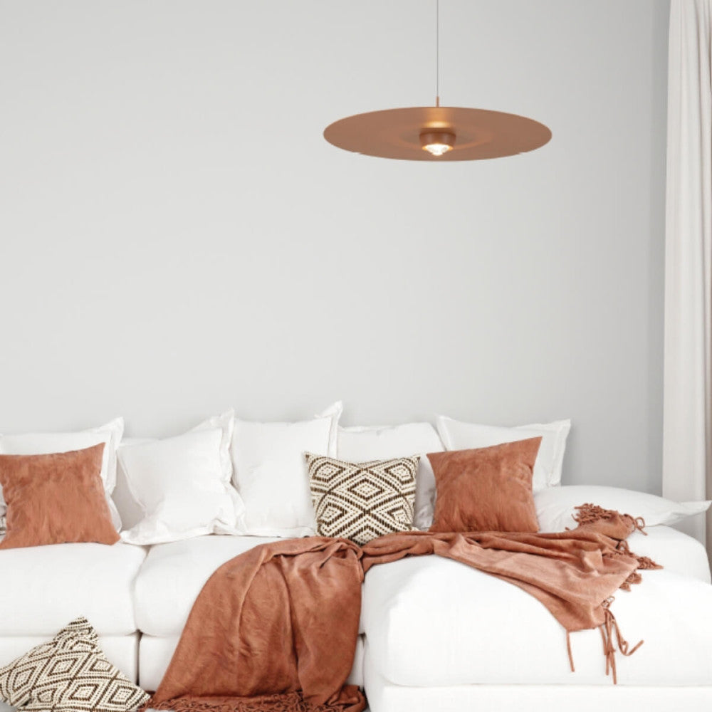 Suspension ZAMBELIS D550 21W Dimmable DESIGN Rouge Brique Sable 2588