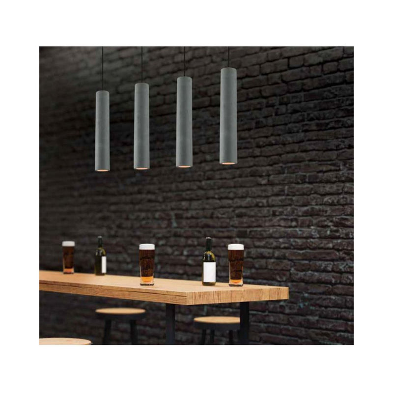 Suspension ZAMBELIS D70 GU10 DESIGN Beton et Noir Mat Sans Source 180024