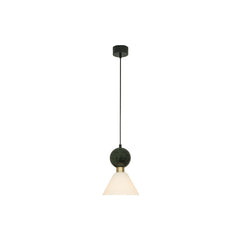Suspension ZAMBELIS D80 E14 DESIGN Noir Sable et Vert Marbre Sans Source