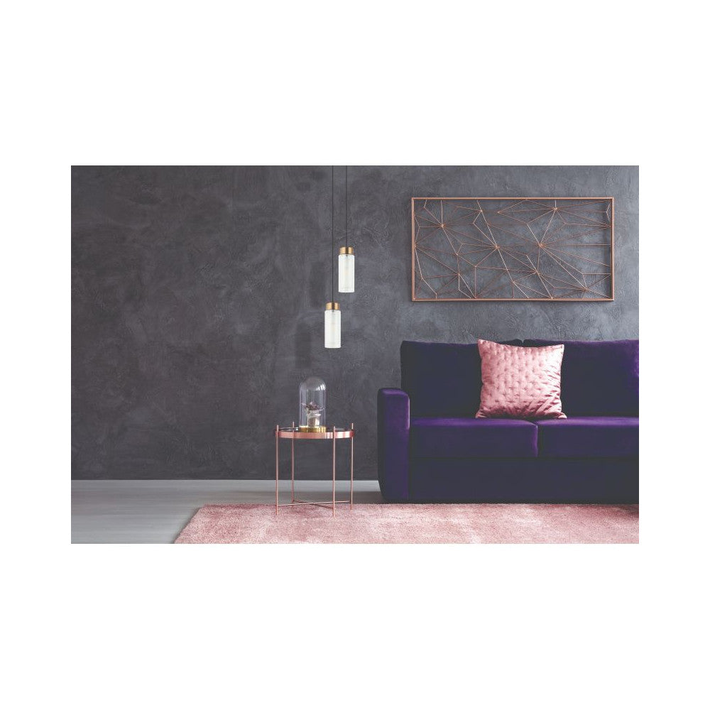 Suspension ZAMBELIS D80 E14 DESIGN Noir Sable et Laiton Sans Source 22137