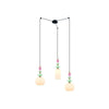 Suspension ZAMBELIS D800 3xE27 DESIGN Noir Sable et Laiton Sans Source 22152