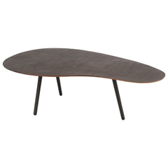 Großer Couchtisch aus Aluminium und Eisen, braun