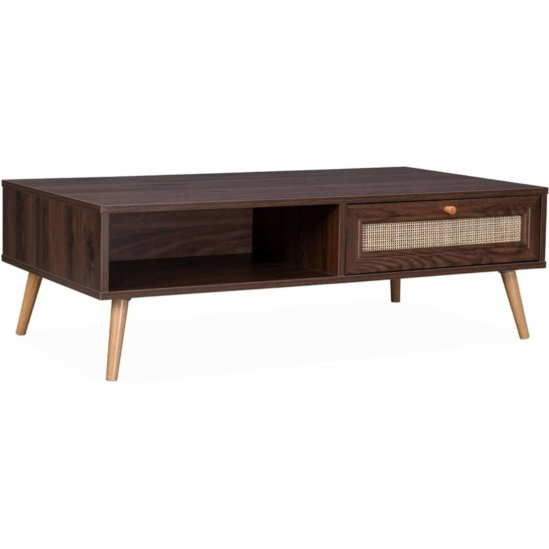 Couchtisch aus Holz und Wiener Geflecht | Régate