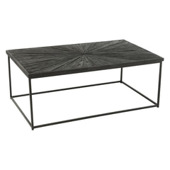 Couchtisch aus Holz und schwarzem Eisen