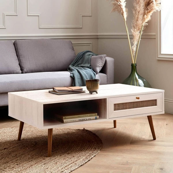 Bohème-Couchtisch mit Wiener Geflecht | Kite