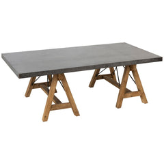 Quadratischer Couchtisch aus Metall und Holz