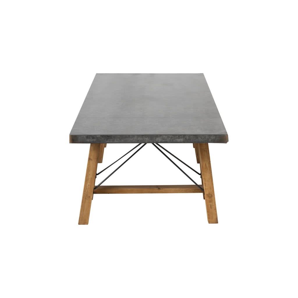 Quadratischer Couchtisch aus Metall und Holz