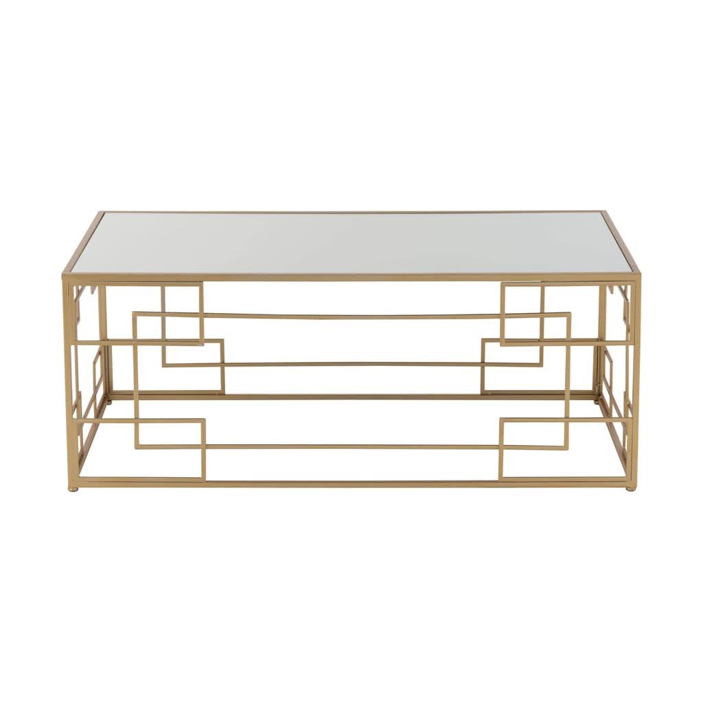 Table Basse Dorée Métal Verre - Designix