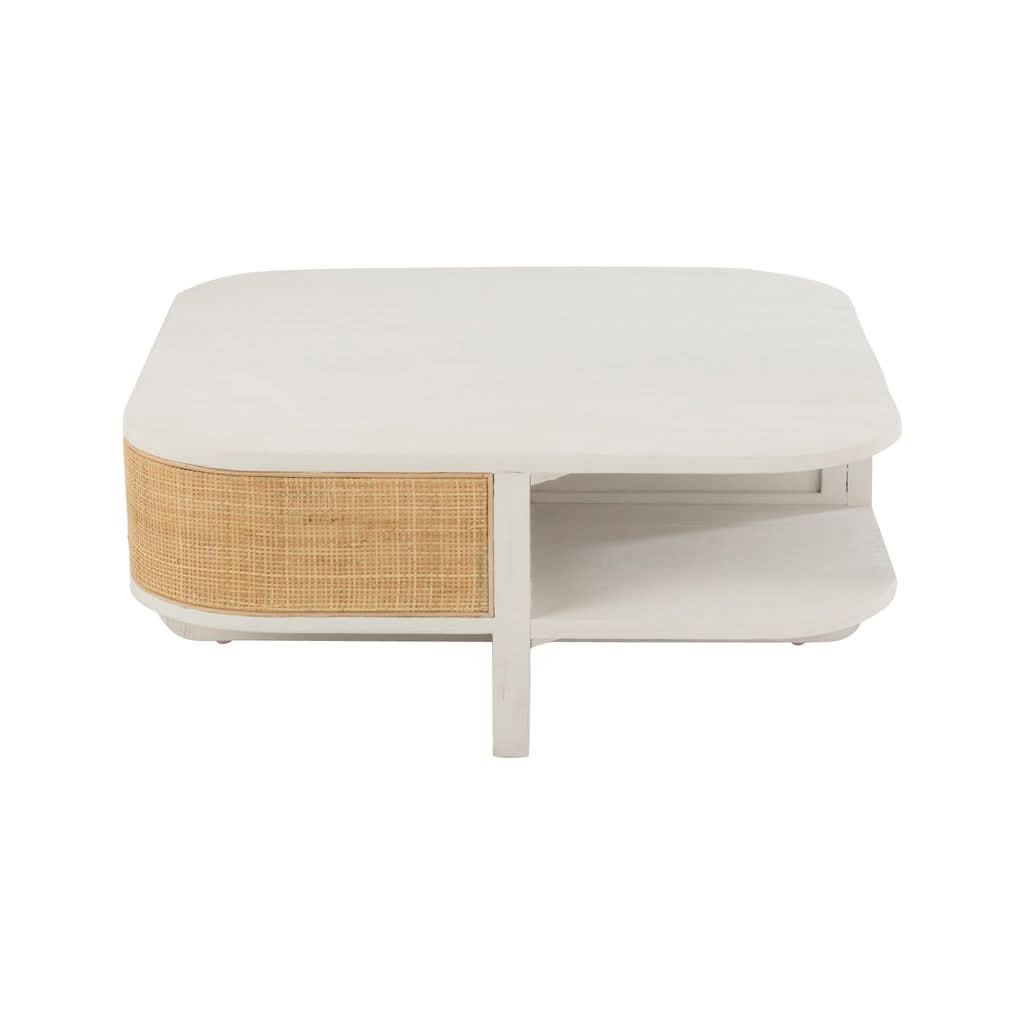 Table Basse Exotique Rattan Blanc - Designix