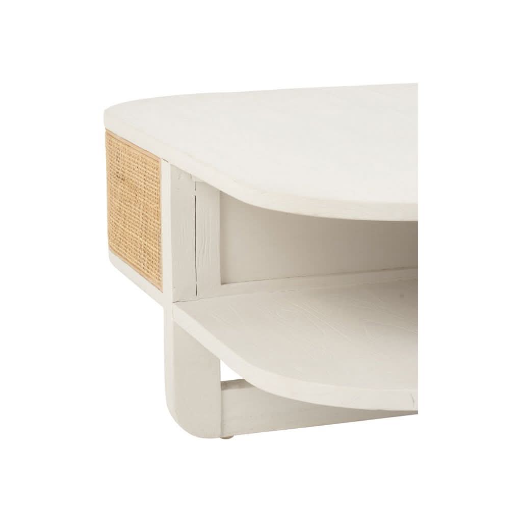 Table Basse Exotique Rattan Blanc - Designix