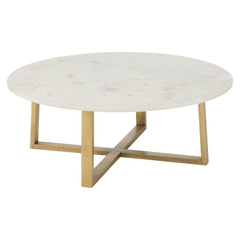 Couchtisch Marmor Goldfarbenes Metall