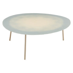 Couchtisch aus blau lackiertem Metall