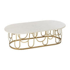 Couchtisch Metall Marmor Gold
