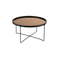 Runder Couchtisch mit Spiegelplatte, groß