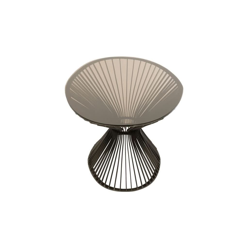 Table Basse Ovale Métal Verre - Designix