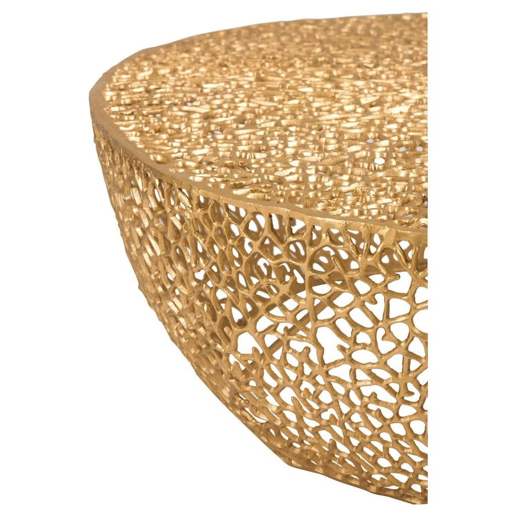 Runder Couchtisch aus goldenem Aluminium