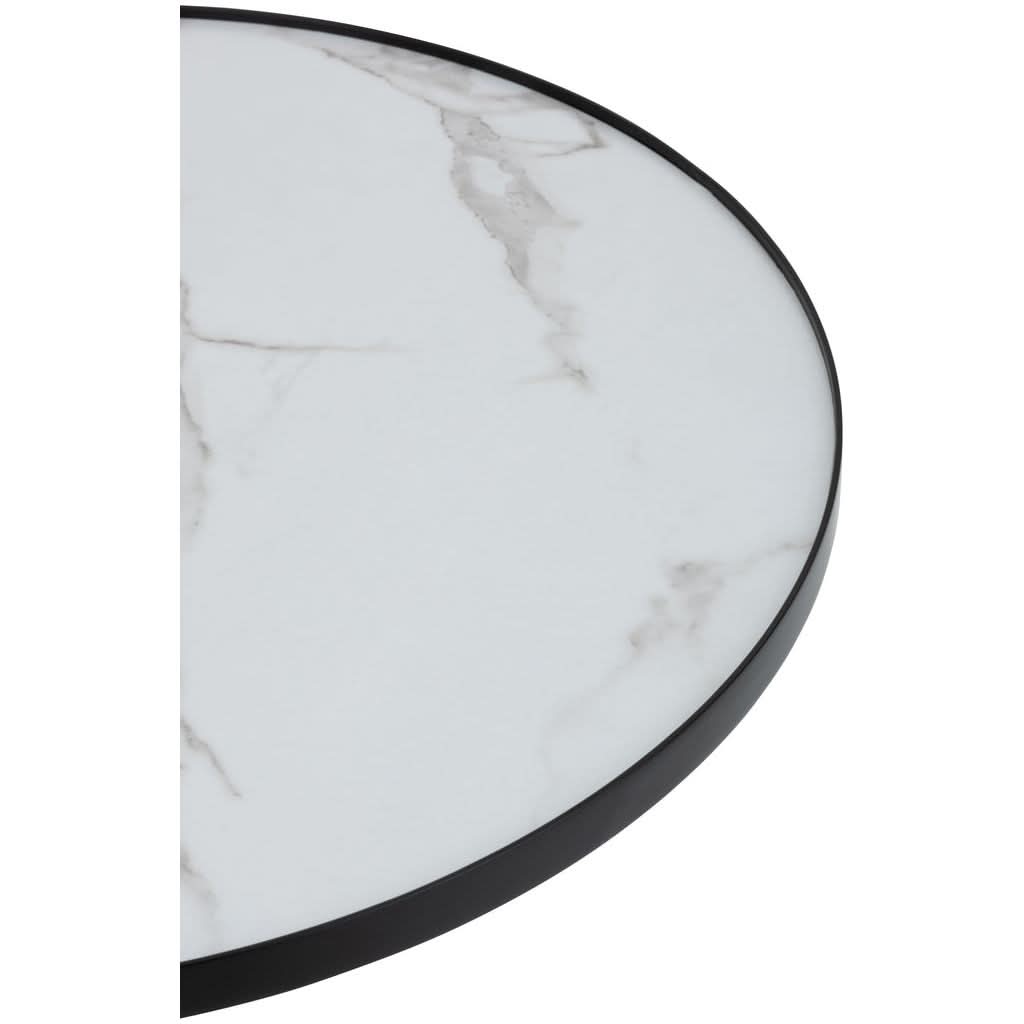 Table Basse Ronde Marbrée Noir Blanc - Designix