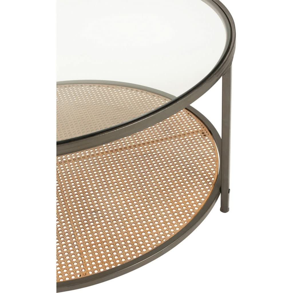 Table Basse Ronde Métal Verre - Designix