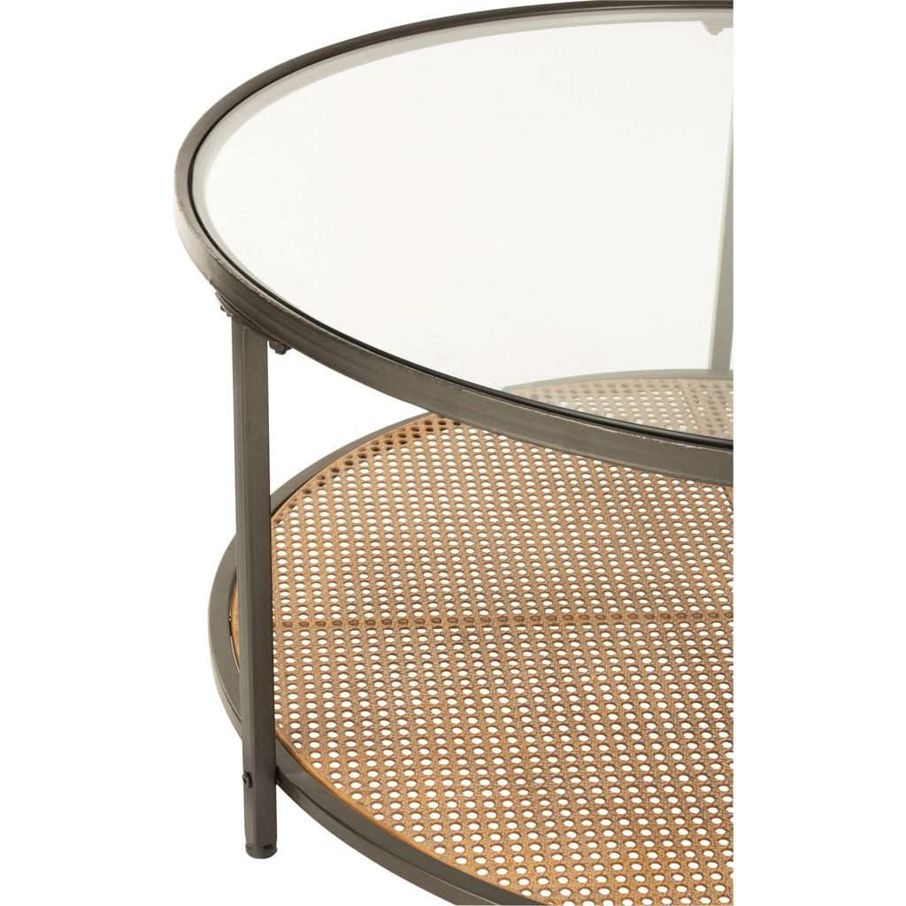 Table Basse Ronde Métal Verre - Designix