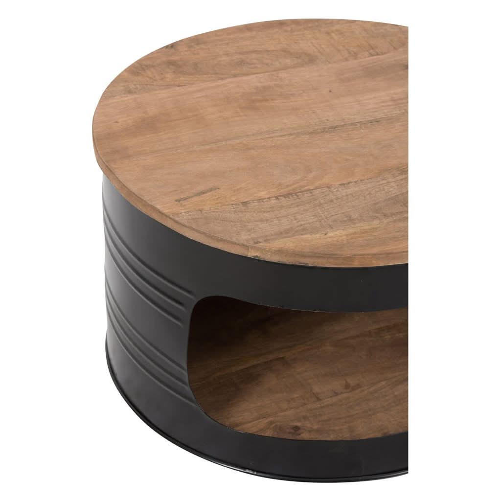 Couchtisch Fass Metall Holz