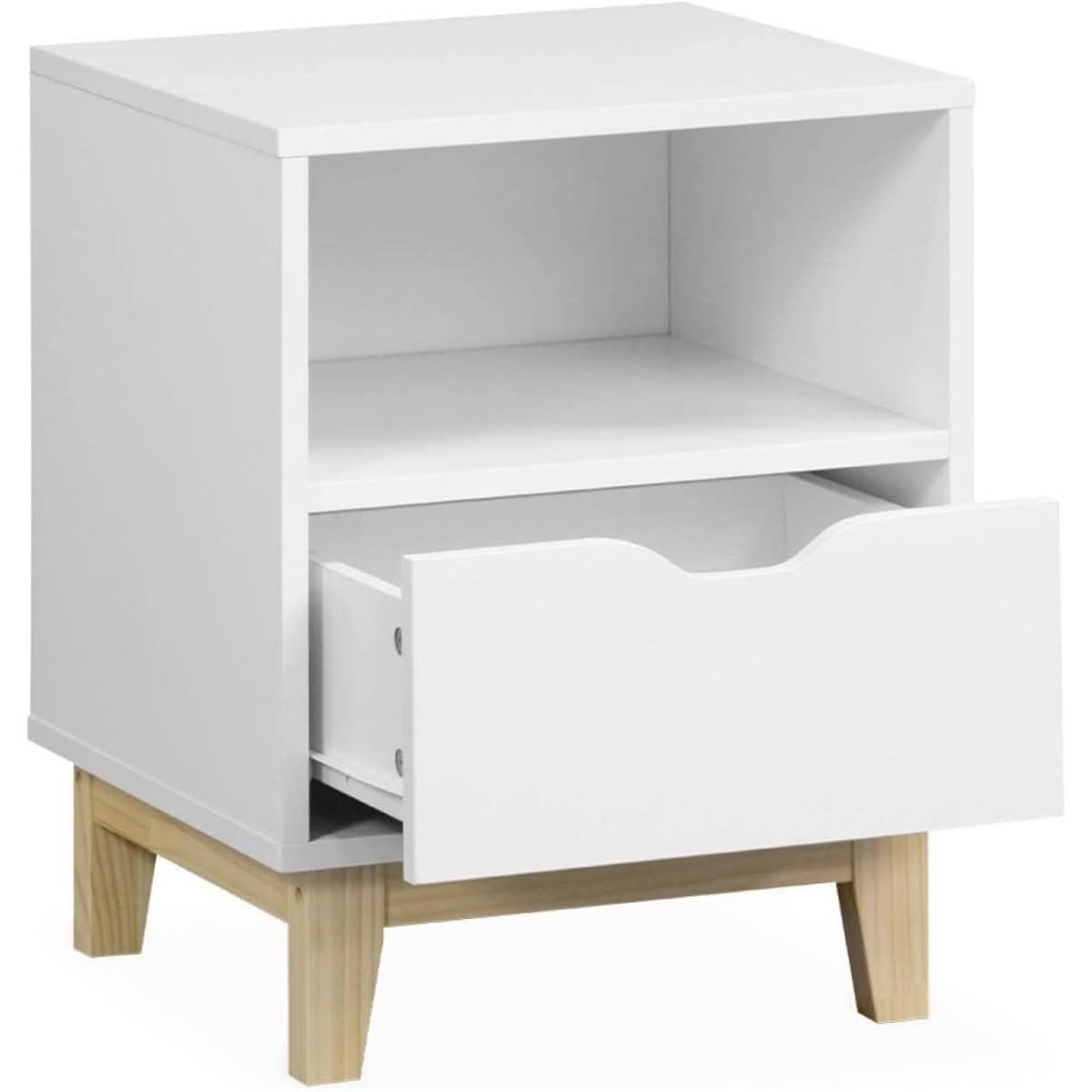 Table Chevet Blanche Scandinave | Weave - Designix Table de Nuit