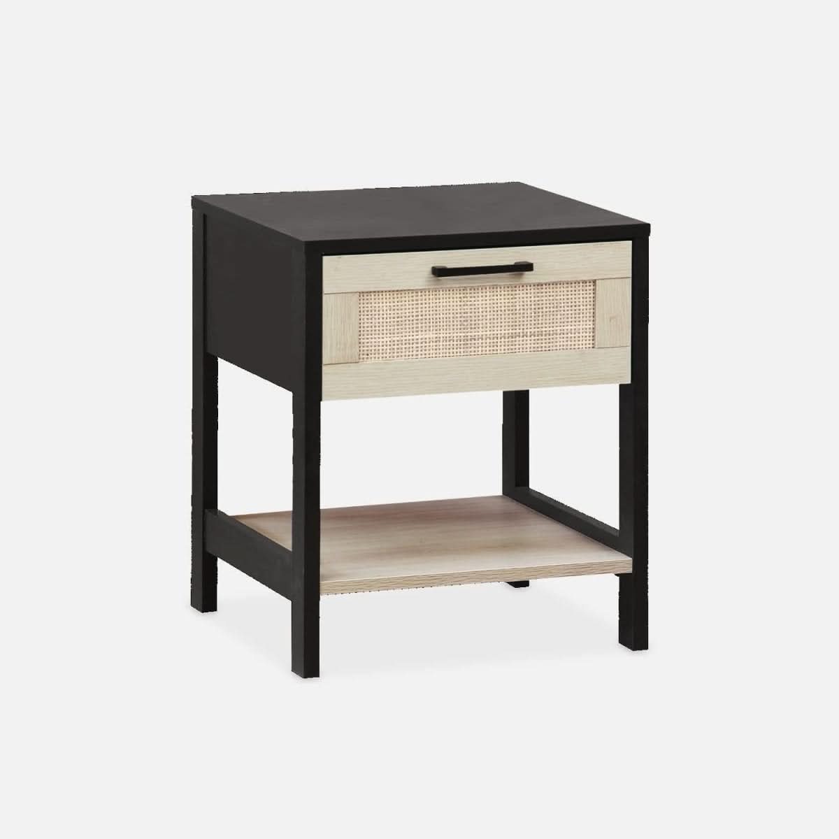 Table Chevet Noir Cannage | Zénith - Designix Table de Nuit